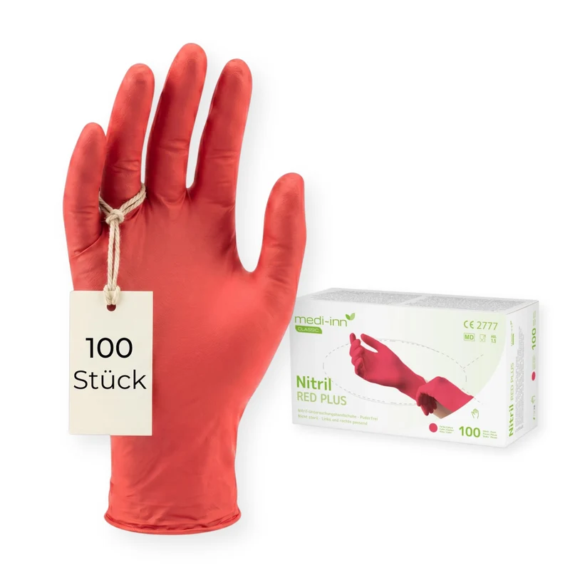Medi-Inn Nitril Red Plus Einmalhandschuhe puderfrei