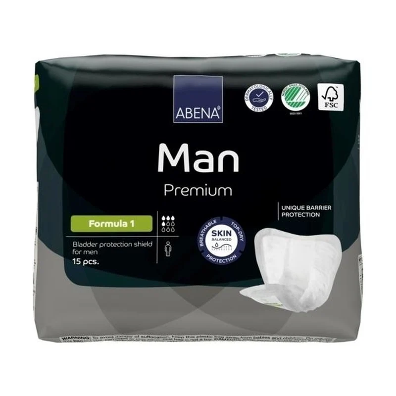 Abena Man Premium Formula 1 Inkontinenzeinlagen, 15 Stück