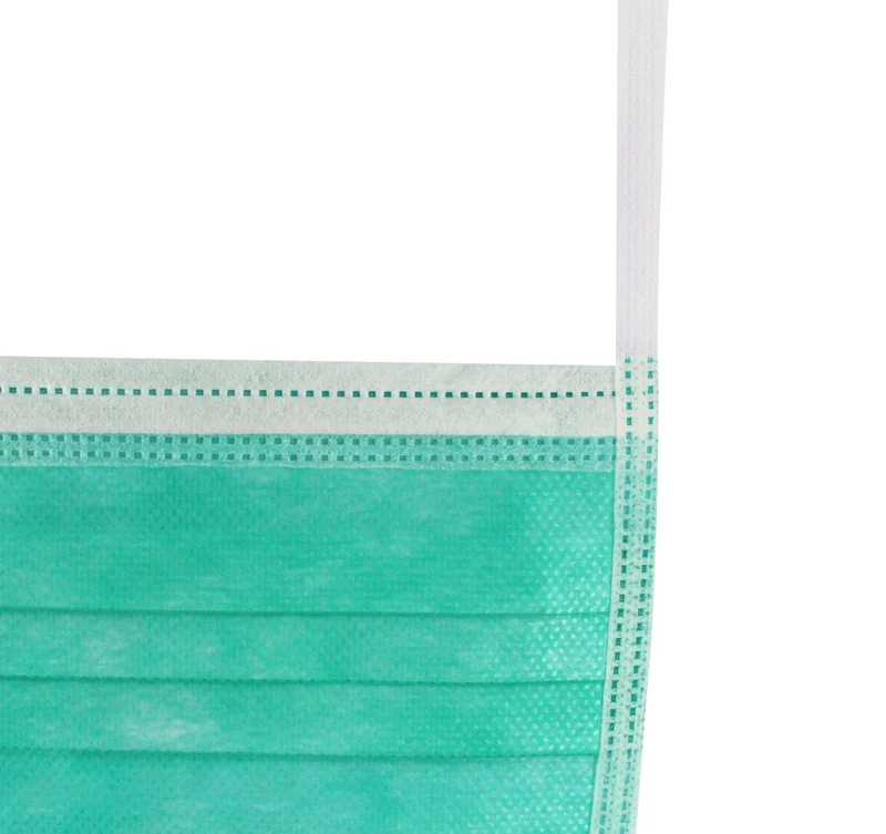 Medi-Inn Mundschutz Typ IIR 3-lagig 9 cm x 17,5 cm grün mit Nasenbügel zum Binden