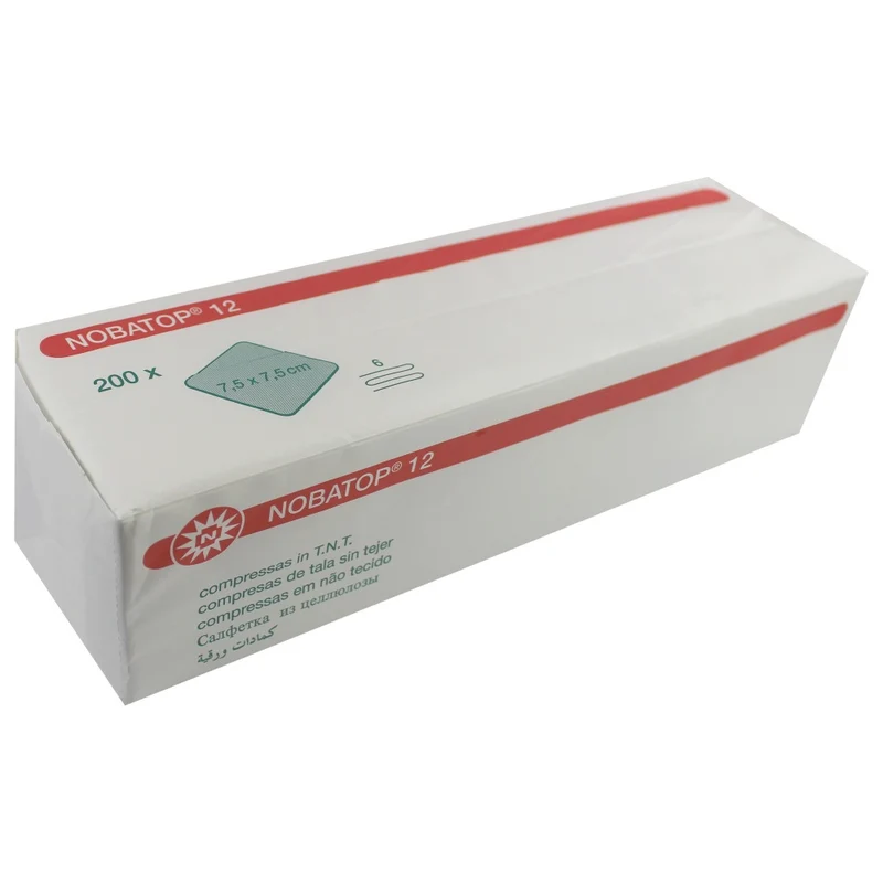 Noba Nobatop 12 Vliesstoffkompressen, 6-fach, 200er Pack