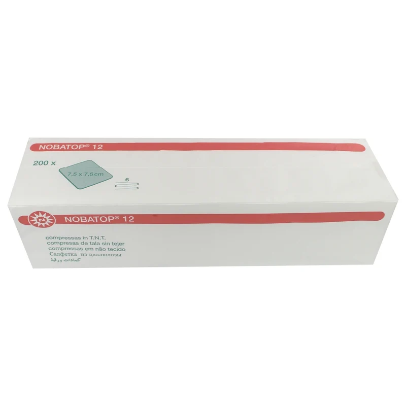 Noba Nobatop 12 Vliesstoffkompressen, 6-fach, 200er Pack