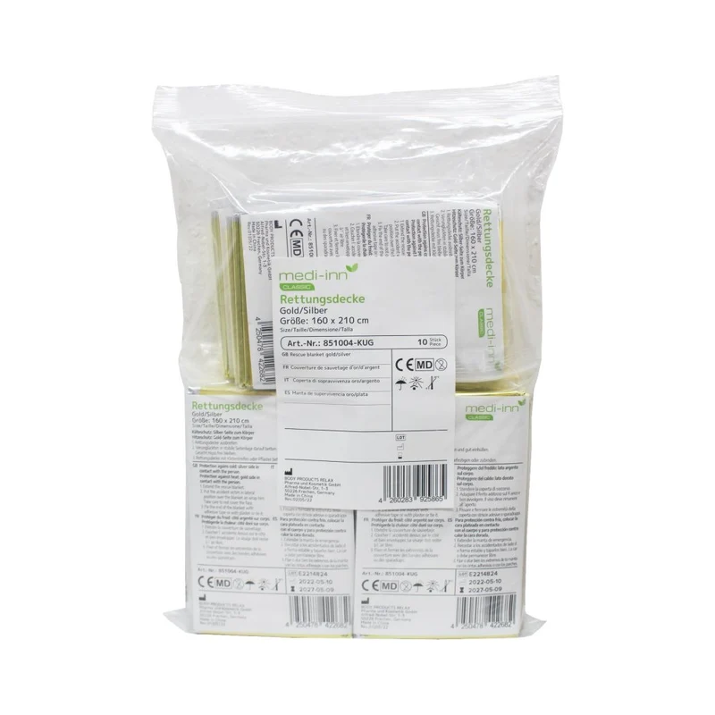 Medi-Inn Rettungsdecke Rettungsfolie gold | silber 160 x 210 cm
