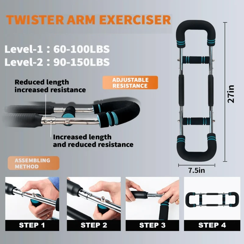 Twisterflex – Verstellbarer Trainingsstab für gezieltes Muskeltraining von Armen & Brust