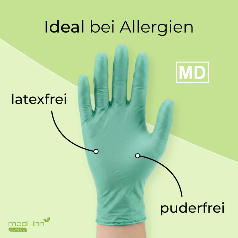 Medi-Inn Nitril Green Plus Einmalhandschuhe puderfrei