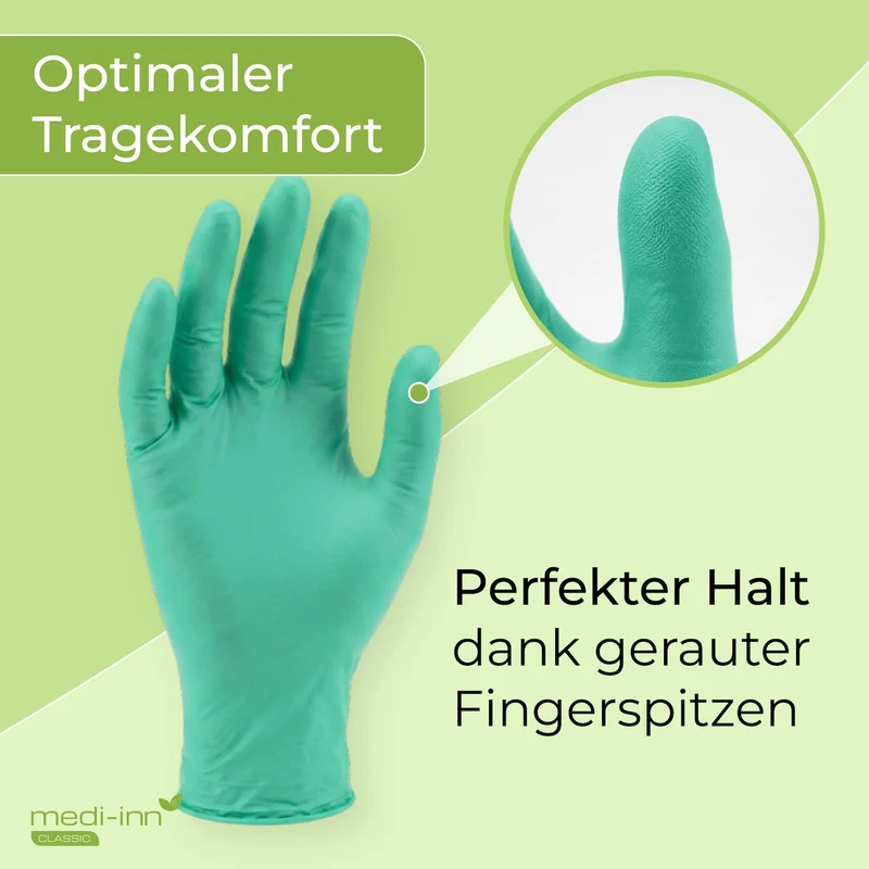 Medi-Inn Nitril Green Plus Einmalhandschuhe puderfrei