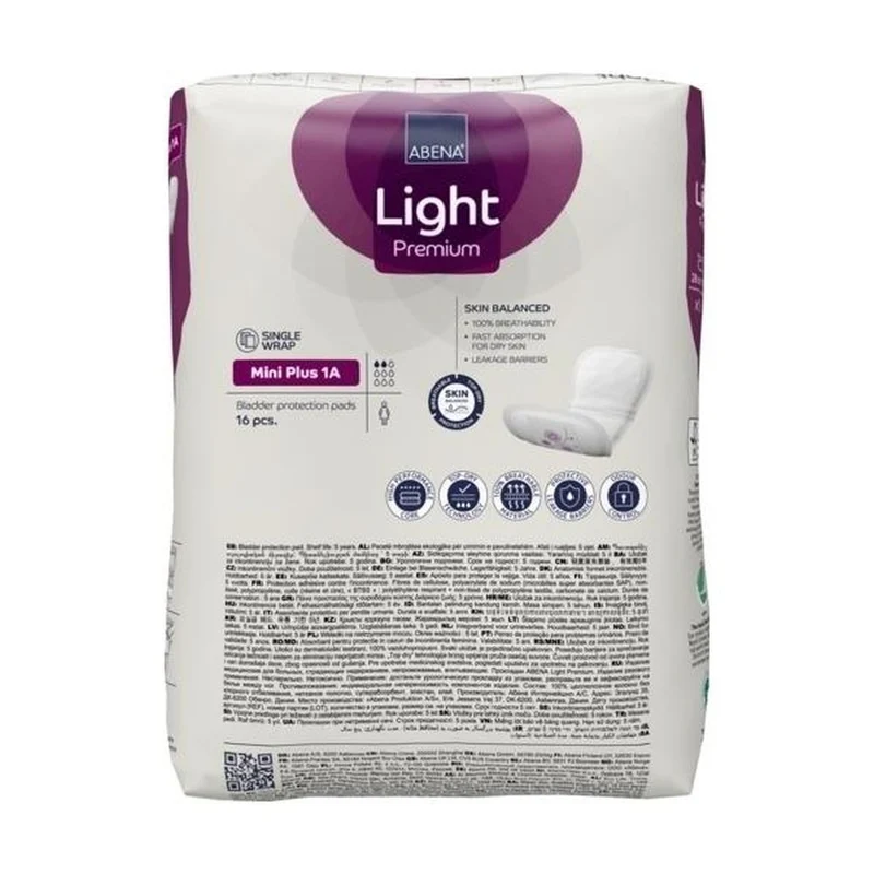 Abena Light Premium Mini Plus 1A Inkontinenzeinlagen, 16 Stück