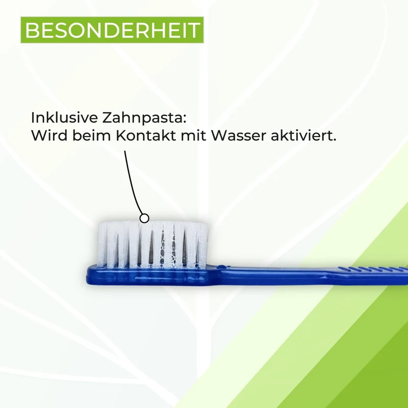 Medi-Inn Einmalzahnbürsten mit Zahnpasta, einzeln hygienisch verpackt, blau