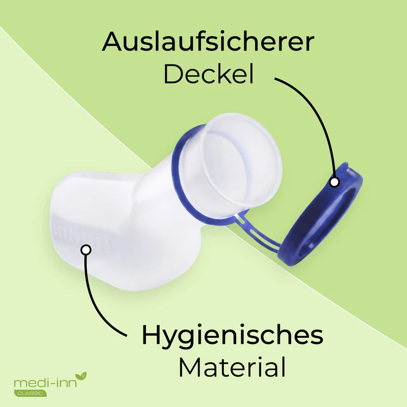 Medi-Inn Urinflasche PP 1000 ml, für Männer, mit Betthalter