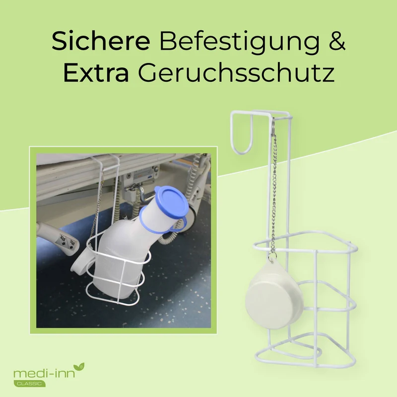 Medi-Inn Urinflasche PP 1000 ml, für Männer, mit Betthalter