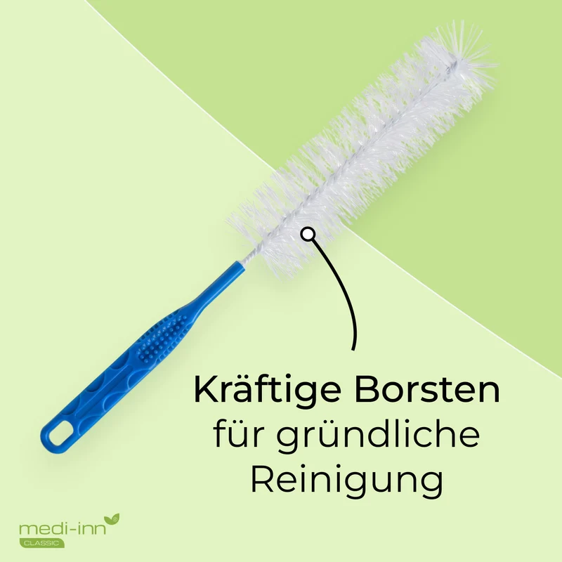 Medi-Inn Urinflasche PC 1000 ml, für Männer, glasklar, mit Betthalter und Reinigungsbürste