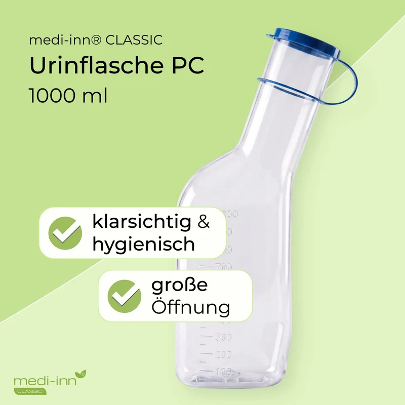 Medi-Inn Urinflasche PC 1000 ml, für Männer, glasklar