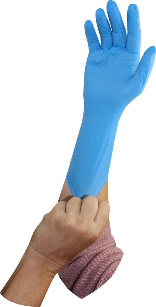 Medi-Inn Nitril blue long Einmalhandschuhe, blau, puderfrei