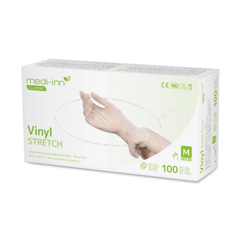 Medi-Inn Vinyl Stretch Einmalhandschuhe puderfrei