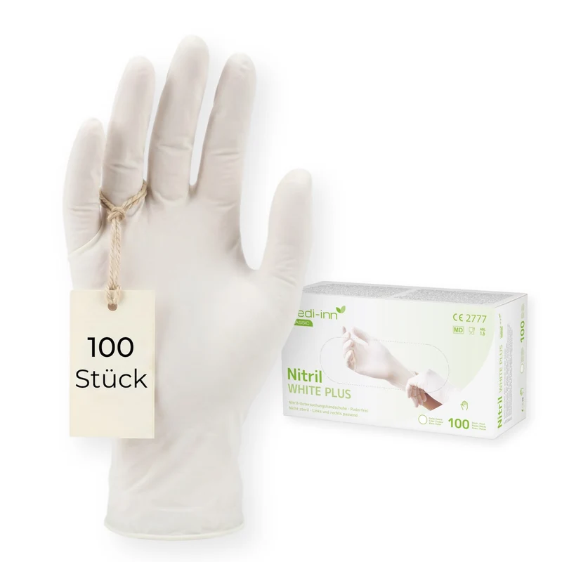 Medi-Inn Nitril White Plus Einmalhandschuhe, weiß, puderfrei
