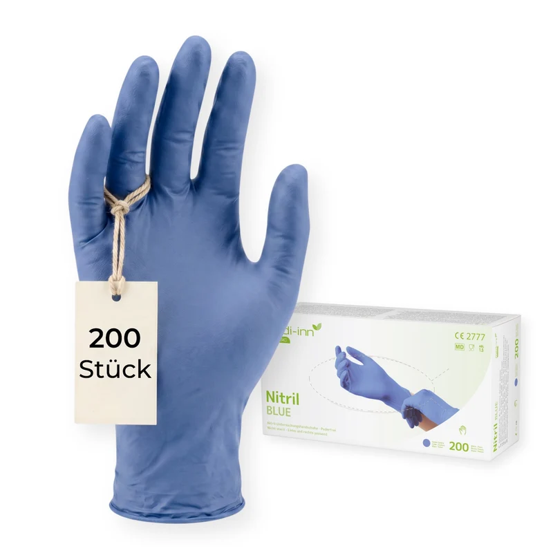 Medi-Inn Nitril blue Einmalhandschuhe Big Box, blau, puderfrei, 200er Pack