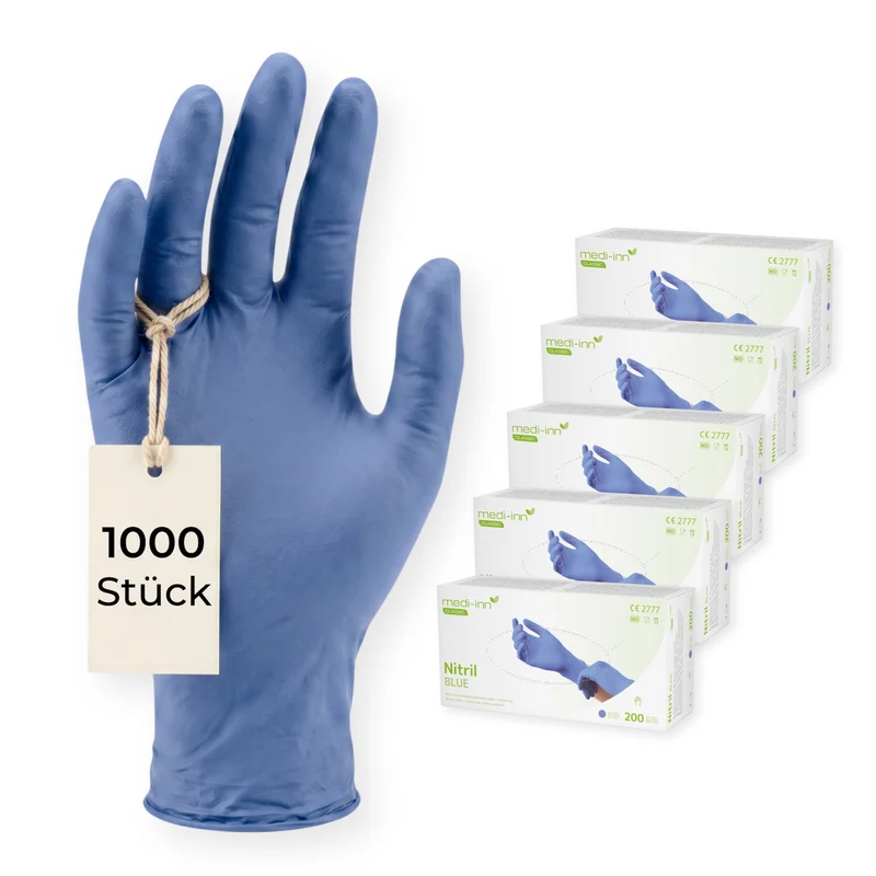Medi-Inn Nitril blue Einmalhandschuhe Big Box, blau, puderfrei, 200er Pack