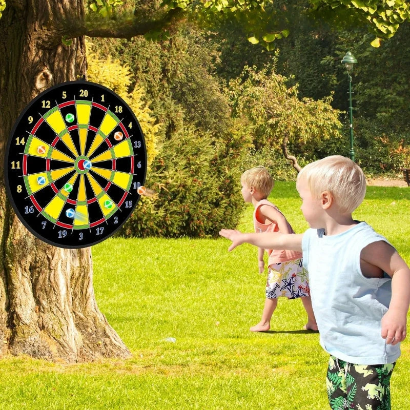 SkillDarts - Große doppelseitige Dartscheibe für Kinder mit Klebebällen und Zielspiel
