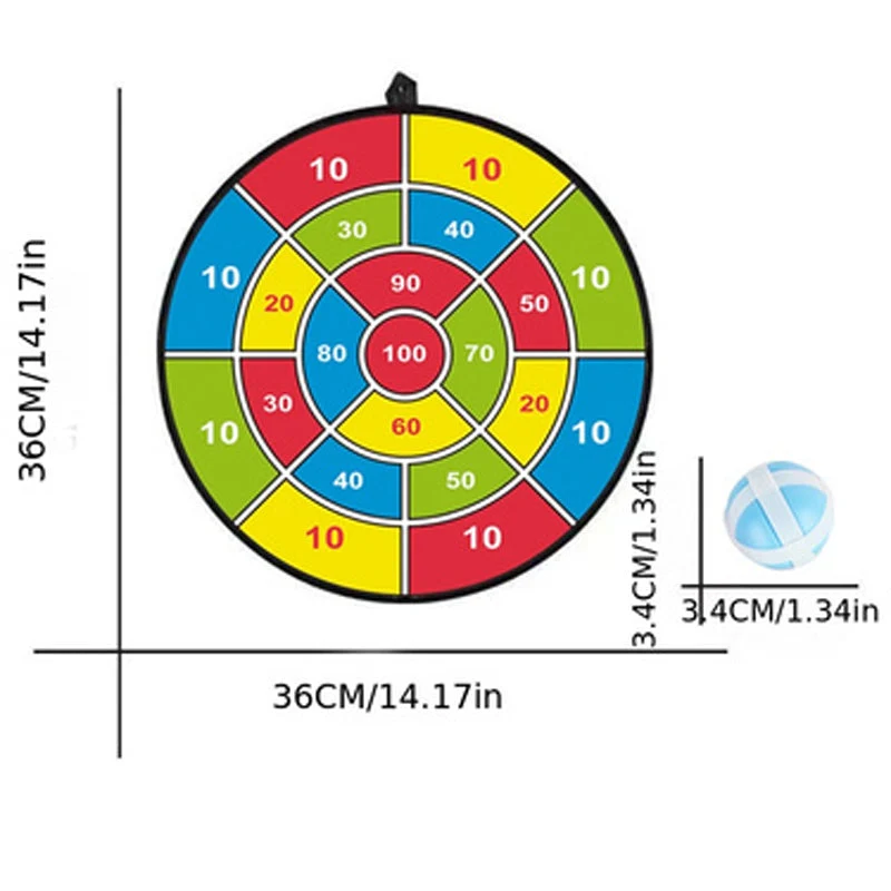 SkillDarts - Große doppelseitige Dartscheibe für Kinder mit Klebebällen und Zielspiel