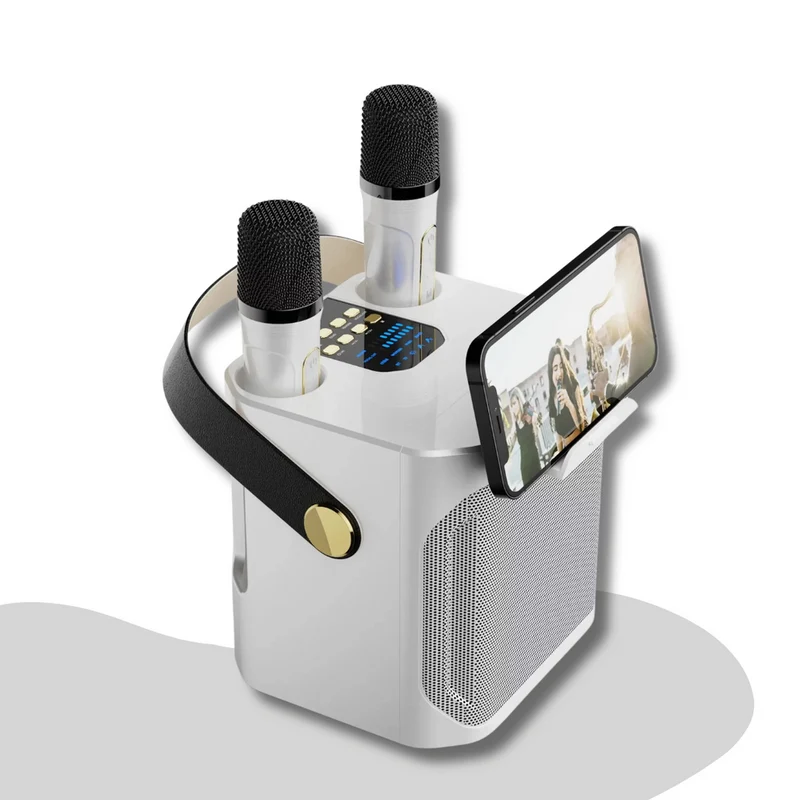 SoundBliss – Tragbarer Karaoke-Lautsprecher mit immersivem Sound und kabellosen Mikrofonen