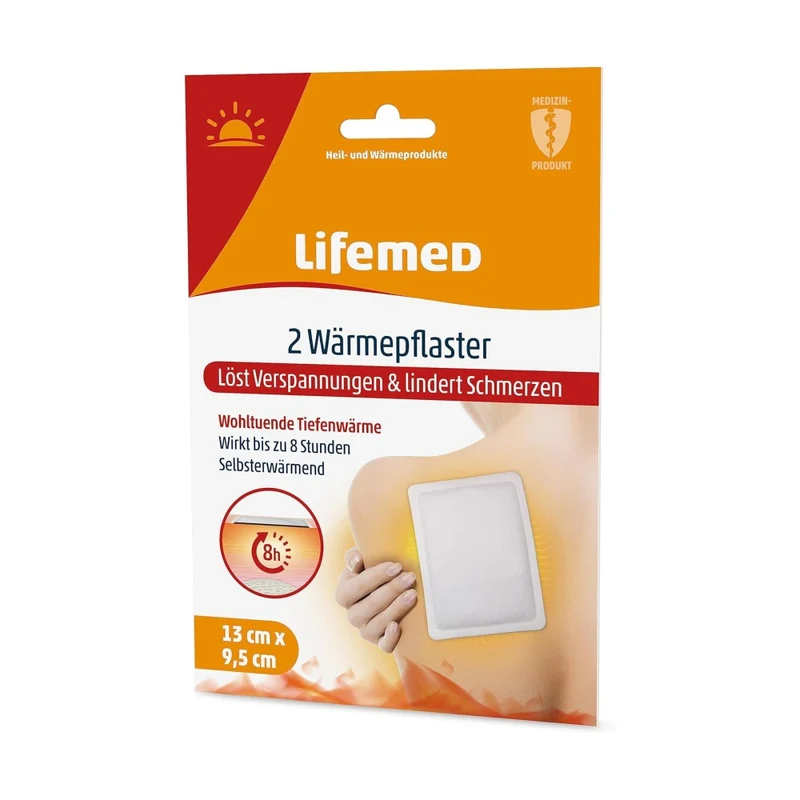 Lifemed Wärmepflaster, 9,5 cm x 13 cm, weiß, 3er Pack (6 Pflaster)