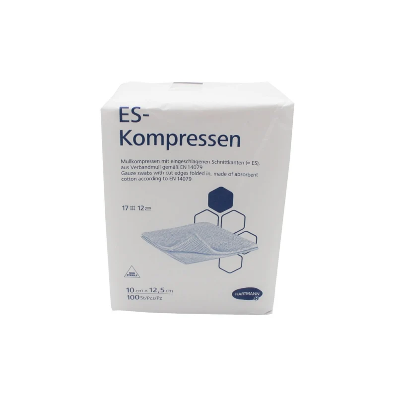 Hartmann ES Mullkompressen, unsteril, 10 x 12,5 cm, 17-fädig, 12-fach