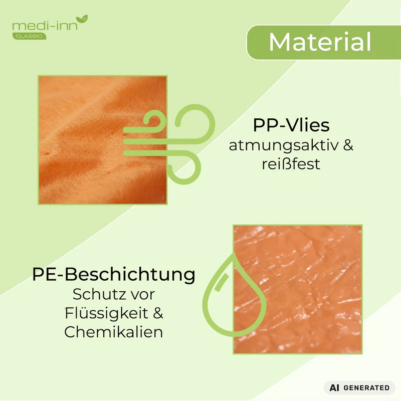 Medi-Inn Infektionsschutzkittel PP orange, 139 x 139 cm, mit PE-Vollbeschichtung