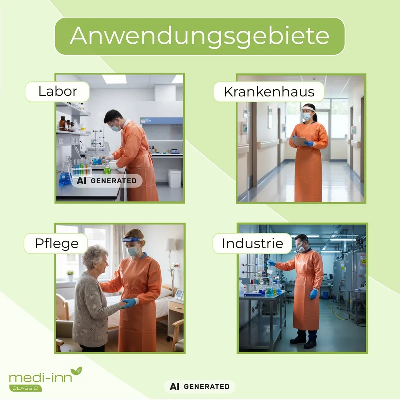 Medi-Inn Infektionsschutzkittel PP orange, 139 x 139 cm, mit PE-Vollbeschichtung