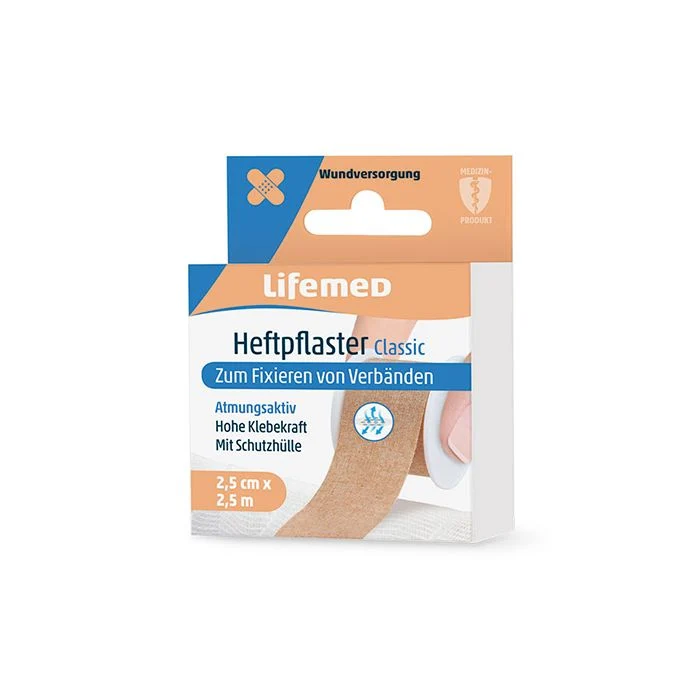 Lifemed Heftpflaster 2,5 m x 2,5 cm hautfarben "Classic"