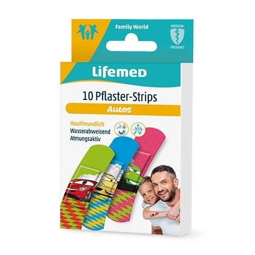 Lifemed Pflaster-Strips 6 cm x 1,7 cm farbig "Autos" 10 Stück