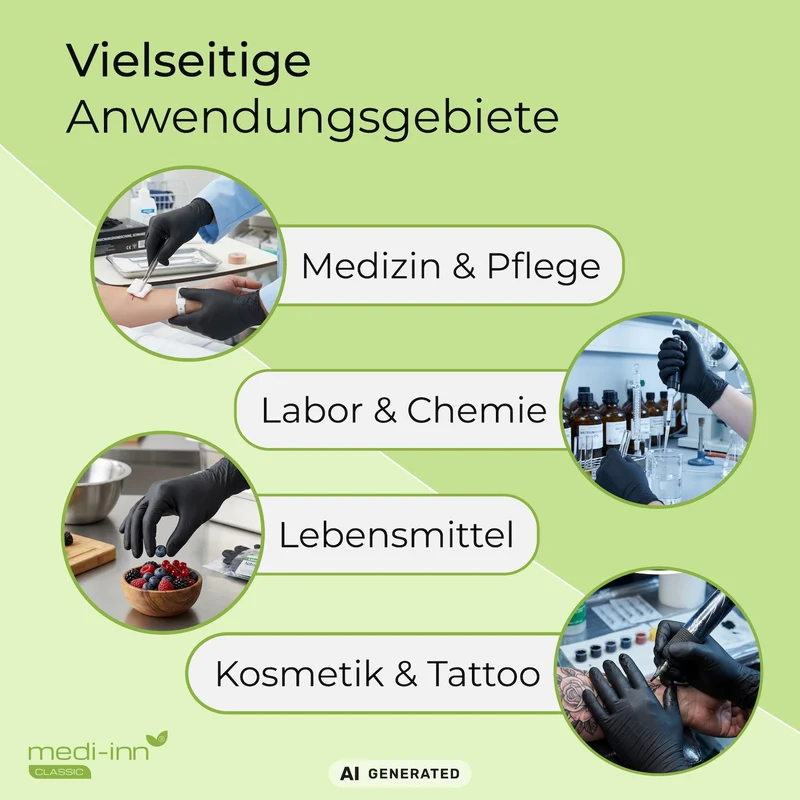 Medi-Inn Nitril Black Plus Einmalhandschuhe, schwarz, puderfrei
