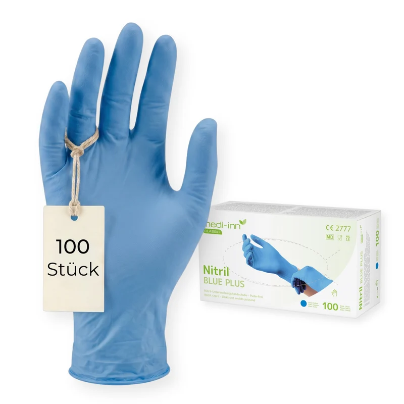 Medi-Inn Nitril blue plus Einmalhandschuhe, blau, puderfrei