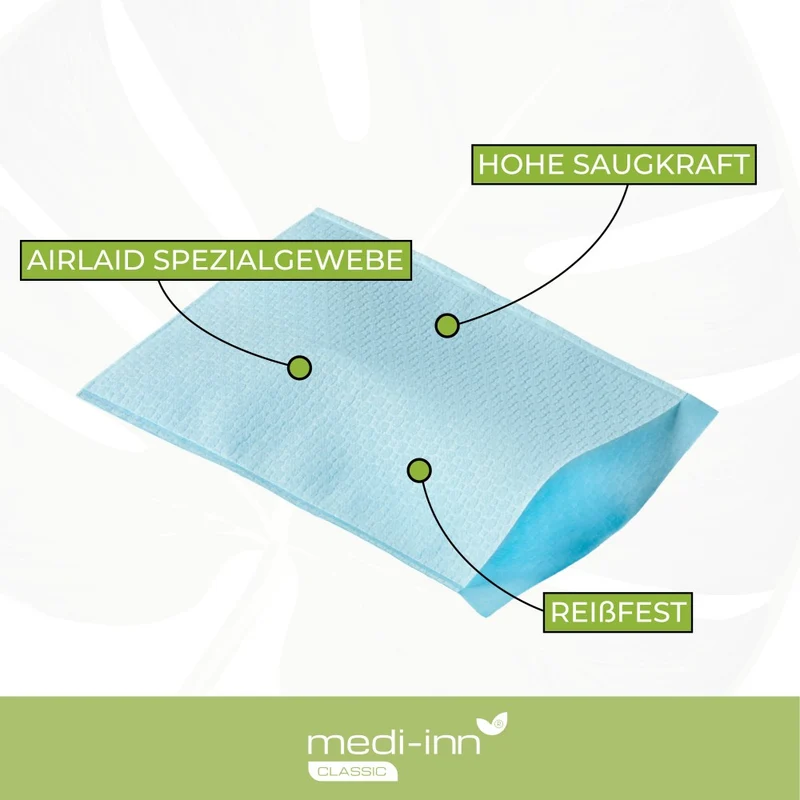 Medi-Inn Einmal-Waschhandschuhe Airlaid, mit PE-Beschichtung, 22 x 16 cm, hellblau
