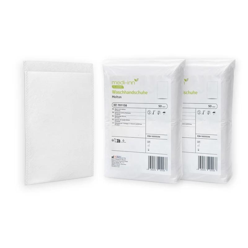 Medi-Inn Einmal-Waschhandschuhe Molton, 15 x 22 cm, 50er Pack