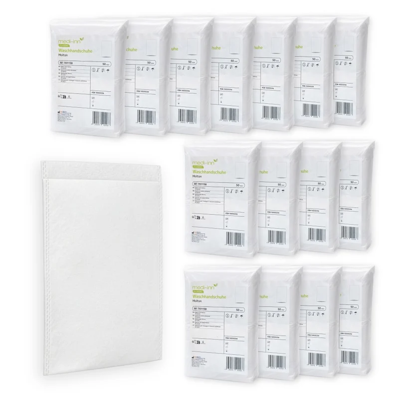 Medi-Inn Einmal-Waschhandschuhe Molton, 15 x 22 cm, 50er Pack