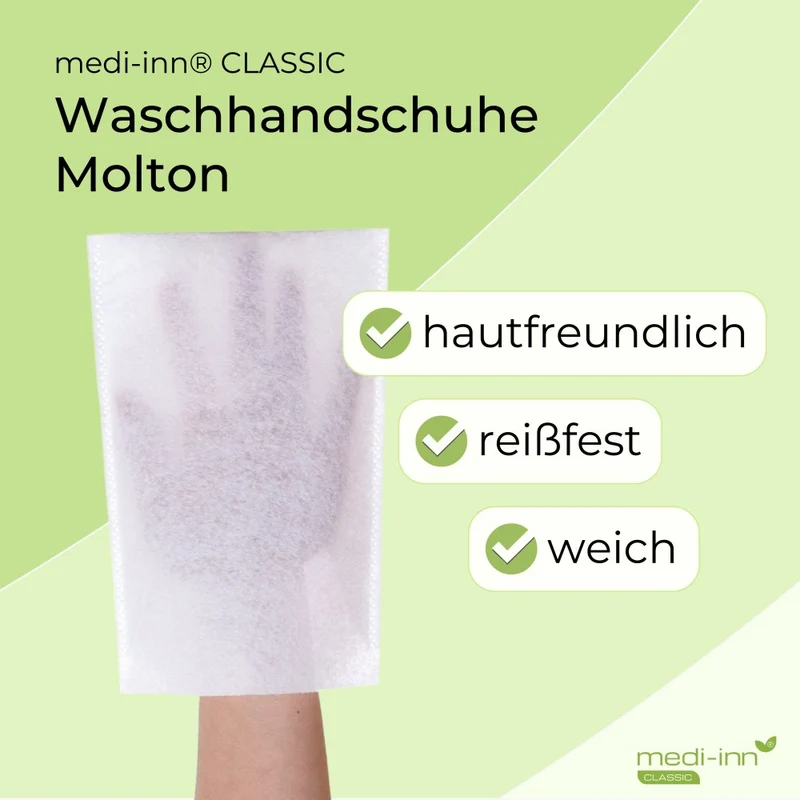 Medi-Inn Einmal-Waschhandschuhe Molton, 15 x 22 cm, 50er Pack