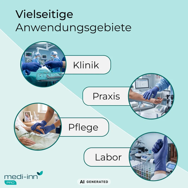 Medi-Inn PRO Clinic Perfect Blue Nitril-Einmalhandschuhe, blau, puderfrei