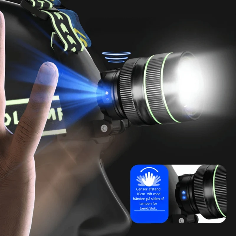 BrightTrail – 10.000 Lumen Stirnlampe mit einstellbarem Strahl und Powerbank-Funktion