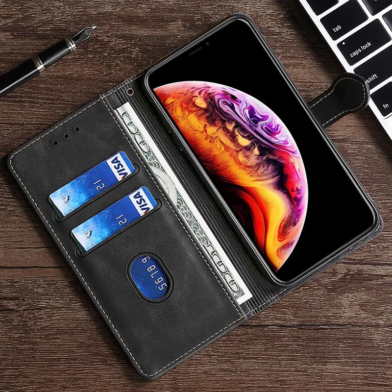 Magnetische Leder Wallet Case für iPhone mit Kartenlagerung