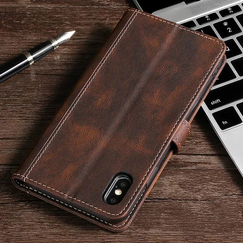 Magnetische Leder Wallet Case für iPhone mit Kartenlagerung