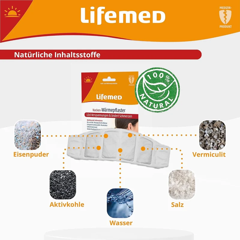 Lifemed Nacken-Wärmepflaster, 23 cm x 9 cm, weiß