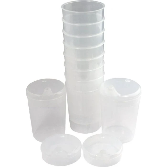 Medi-Inn Schnabelbecher Set 10 Unterteile + 20 Deckel 250 ml