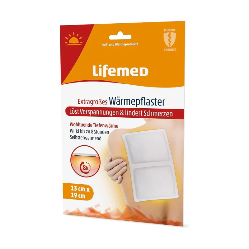 Lifemed Wärmepflaster extragroß, 19 cm x 13 cm, weiß