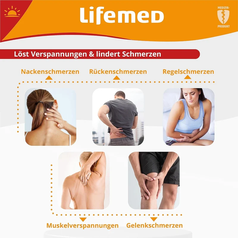 Lifemed Wärmepflaster 9,5 cm x 13 cm, weiß, 2er Pack
