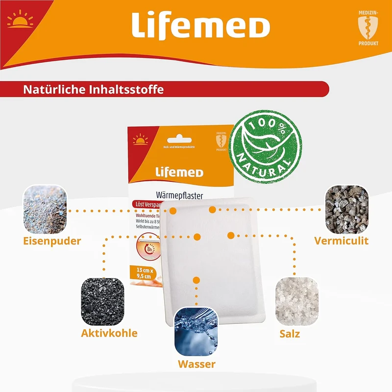 Lifemed Wärmepflaster, 9,5 cm x 13 cm, weiß