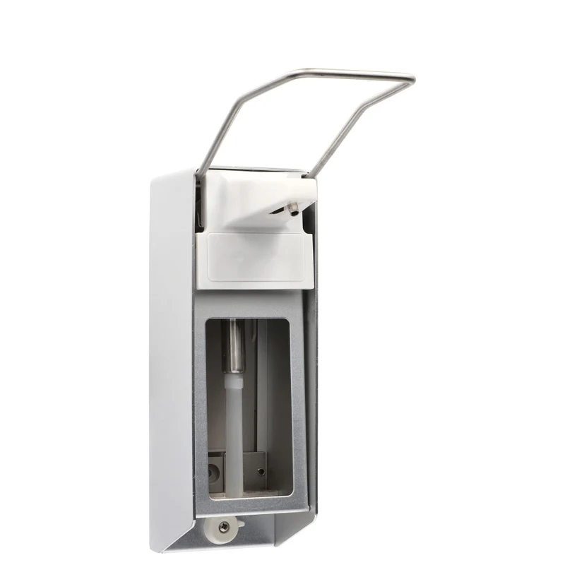 Medi-Inn Wandspender Aluminium, Langarmhebel, mit Verschlussblende, 500 ml + Bode Sterillium Virugard 500 ml