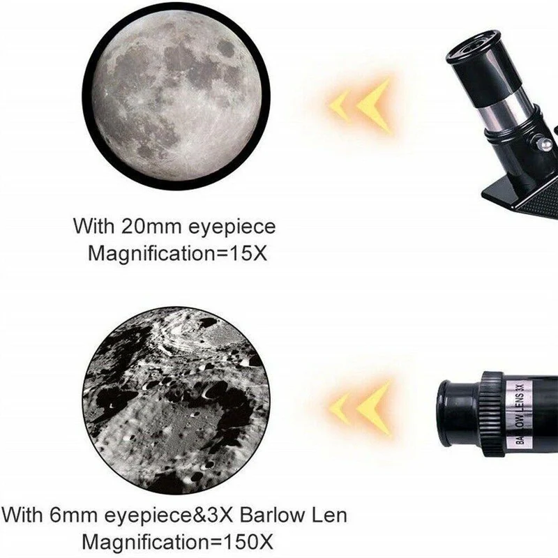 Professioneller Teleskop 300/70mm | Tragbarer Refraktor Sternenhimmel Teleskop mit Stativ und Smartphone-Adapter