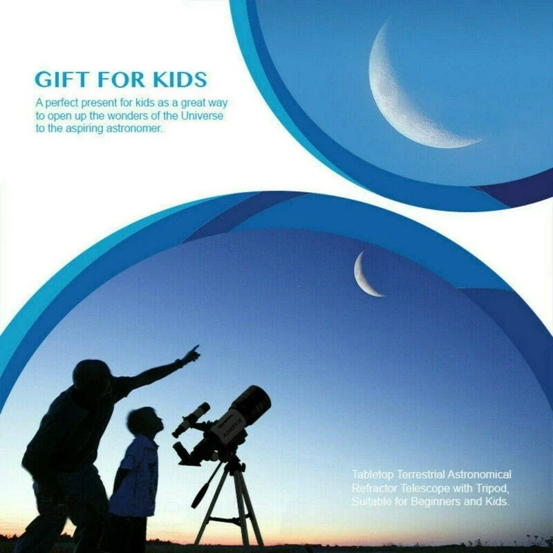 Professioneller Teleskop 300/70mm | Tragbarer Refraktor Sternenhimmel Teleskop mit Stativ und Smartphone-Adapter