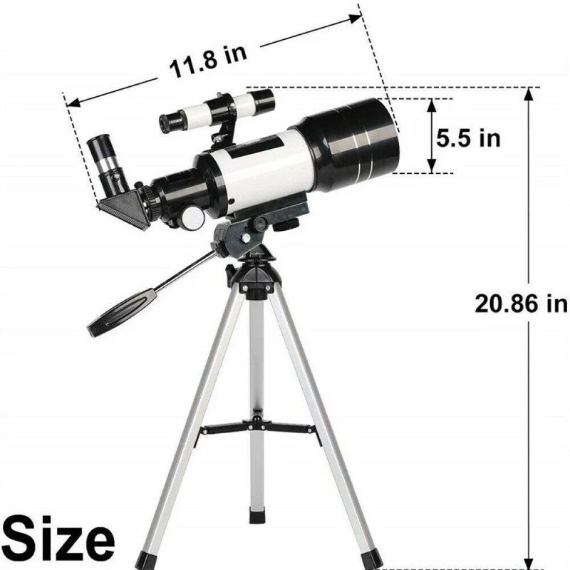 Professioneller Teleskop 300/70mm | Tragbarer Refraktor Sternenhimmel Teleskop mit Stativ und Smartphone-Adapter