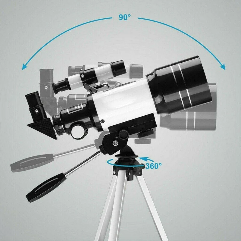 Professioneller Teleskop 300/70mm | Tragbarer Refraktor Sternenhimmel Teleskop mit Stativ und Smartphone-Adapter