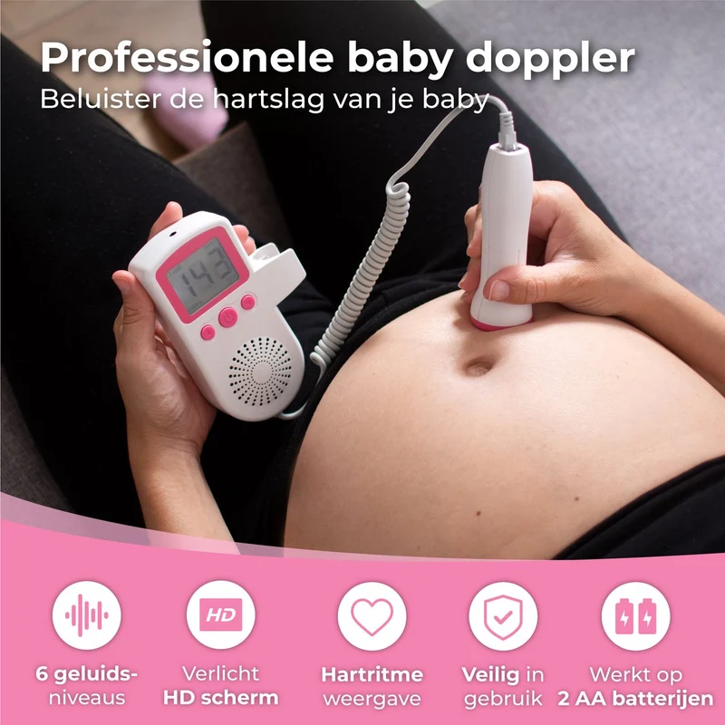 Doppler Fetal-Herzfrequenzmonitor für schwangere Frauen mit Ultraschalltechnologie und LCD-Bildschirm